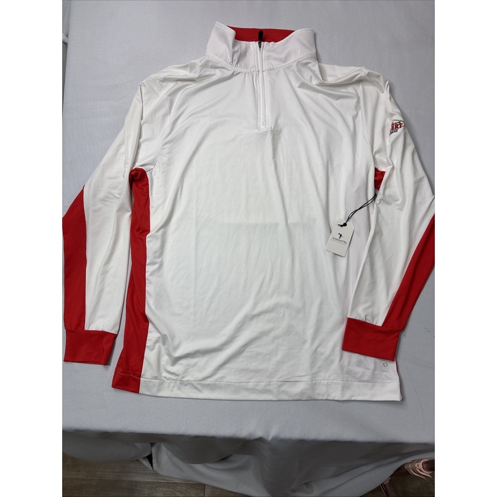 AndersonOrd Men's Luxury Golf Wear 1/4 Zip Pullover White/red Sz XXL